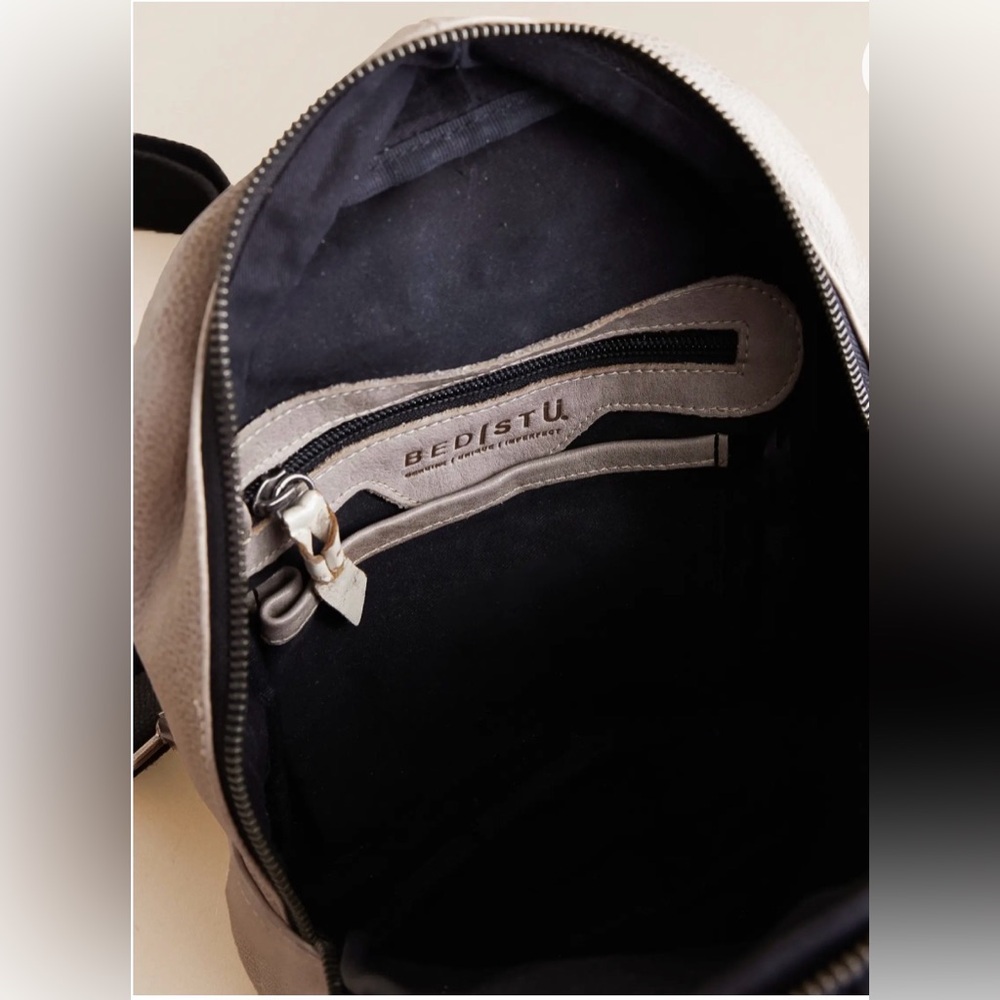 BED|STU Gray Leather Sling Backpack - Picture 3 of 9